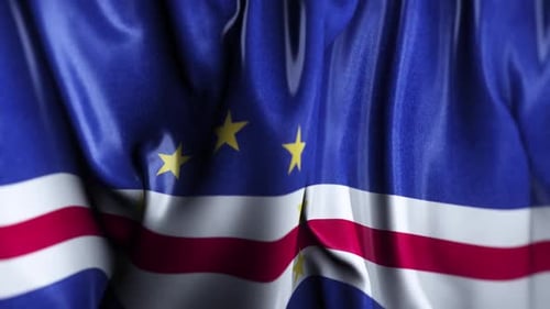Cape Verde National Flag Waving Animation Loop
