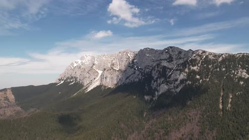 Impressive panorama view on Bucegi Mountains, Sinaia, Romania