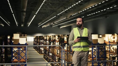 Warehouse Worker Customer Service Calls Logistics Hub Shipment Details