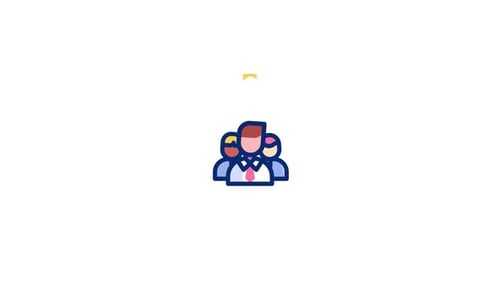 Flat Design Corporate Team with Star Animated Icon