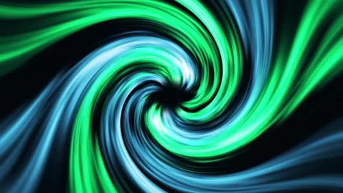 Dynamic Abstract Green Blue Swirling Light Spiral Background