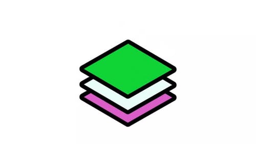 Animated Layers Stack Icon Flat Design