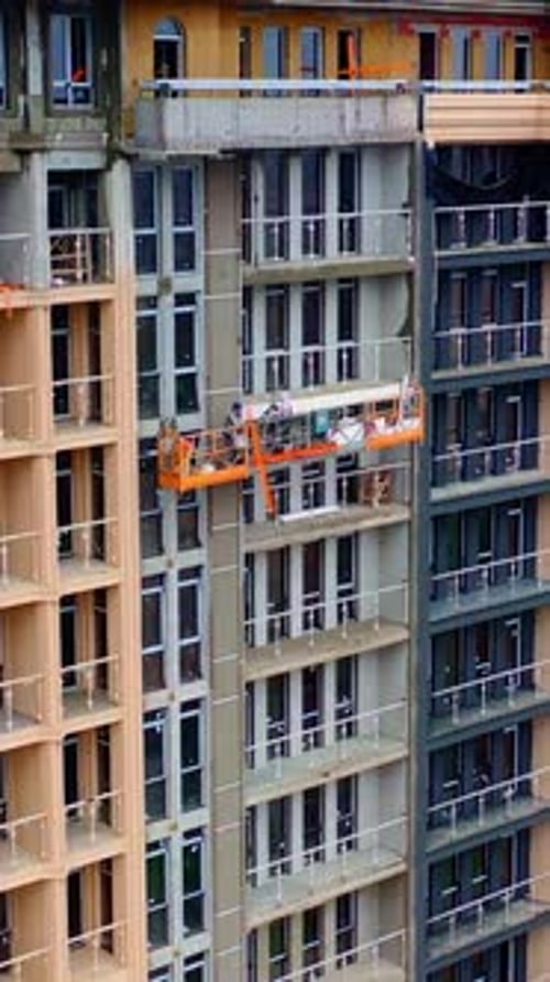 High-rise architecture under construction.