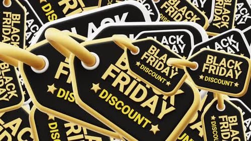 Black friday discount tags animation background