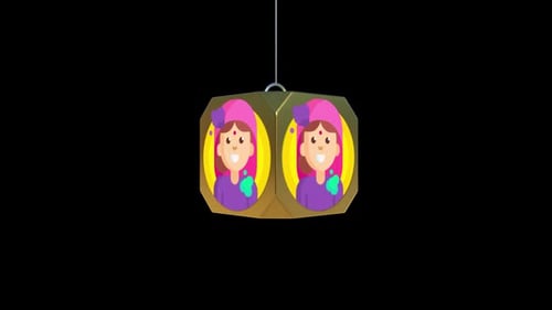 Golden Spinning Cube Ornament Shatters to Reveal Content