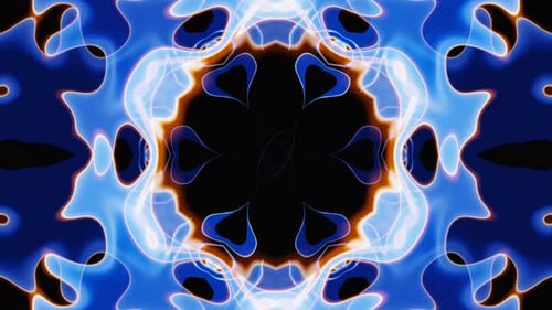 Décoration florale bleue et orange Kaléidoscope Vj Loop Animation