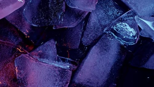 Red and Blue Abstract Art with a Touch of Icy Chill