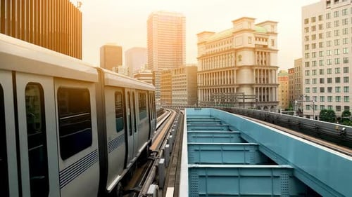 Transportation and travel concept. Train in Japan. Tokyo.