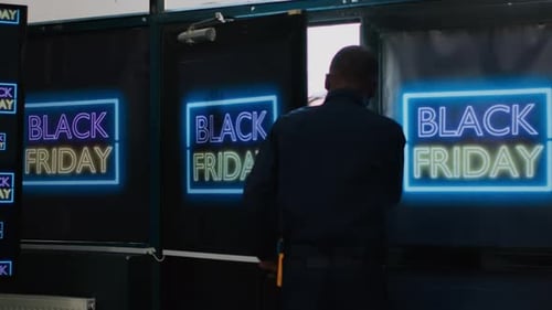 Crowd Rushing Into Store on Black Friday