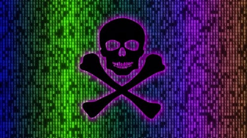 Programming Code Hacker Animation On Black Background. Hacker Hacked The Computer