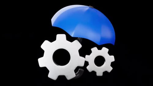 Continuité des activités et gestion des risques avec Umbrella and Gears, rendu 3D