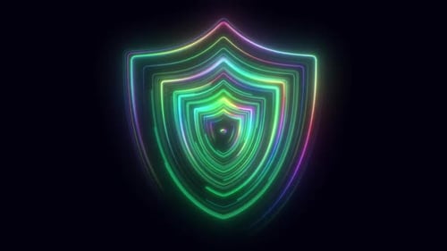 Tunneling Neon Glow Shield Animation