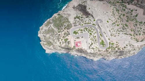 Lighthouse on limestone cliff