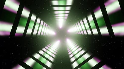 Abstract spiral Vj animation green and purple neon background for dance music 3d render. Vj and Dj
