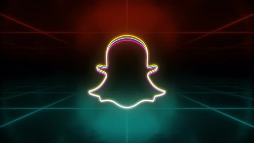 Animated Neon Ghost Icon Reveal with Grid Lines