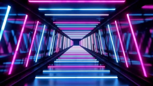 Neon Light Tunnel Seamless Loop