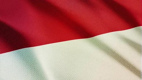 Realistic Indonesia Flag Waving with Seamless Fabric Motion