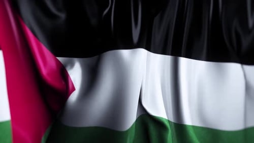 Realistic Waving Flag of Palestine Loop