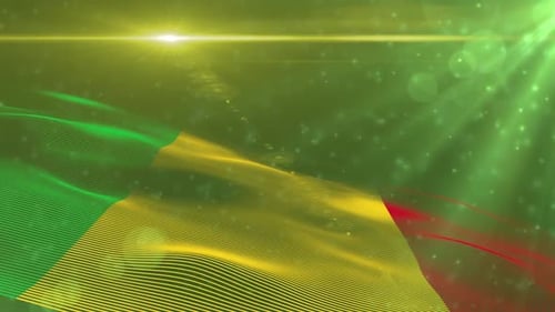 Modern Geometric Flag Waving Animation with Glowing Light