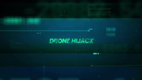Drohnenentführung auf Noise Glitch Error Technology Futuristischer Datenhintergrund
