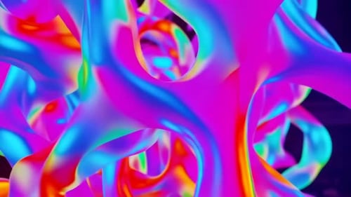 Colorful Abstract Morphing Fluid Shapes Background Loop