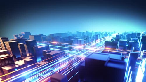 Leuchtende Datenlinien, spiralförmiger Kurvenhintergrund