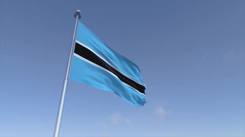 Realistic Botswana Flag Waving Seamless Loop Animation