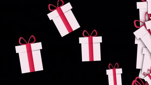 valentine's day transition gift of love with alpha channel transparency