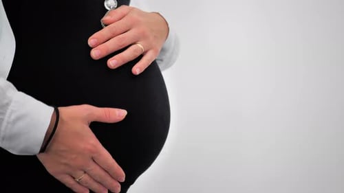 Close-up of Pregnant Woman Posing