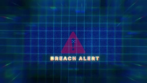 Digital Glitch Breach Alert Warning Message