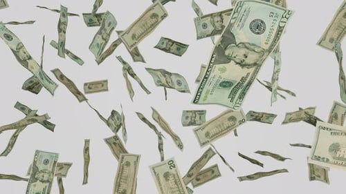 Falling Twenty Dollar Bills Money Loop Animation