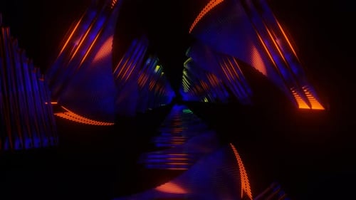 Abstract Neon Geometric Tunnel Seamless Loop Animation