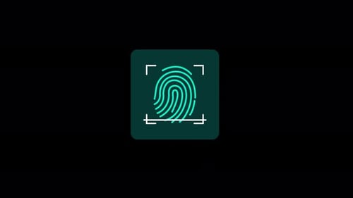 Animated Fingerprint Scan for Digital Security and Biometric Authentication