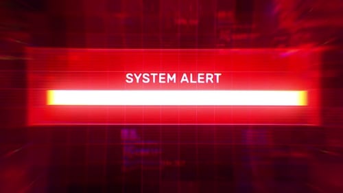 Systemwarnschnittstelle mit roter Warnfortschrittsleiste