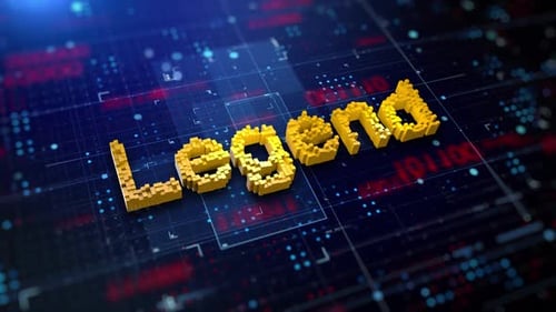 Digital Voxel Legend Title Animation in Futuristic Style