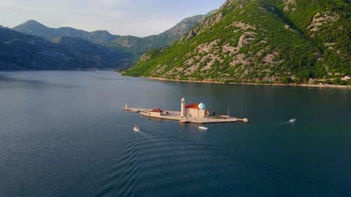 The Stunning Church Our Lady of the Rocks Situated on a Manmade Island in the Bay of Kotor is