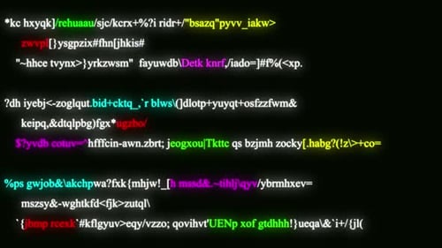 Scrolling Neon Digital Code Background Animation