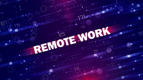 Futuristic Digital Technology Background with Remote Work Text