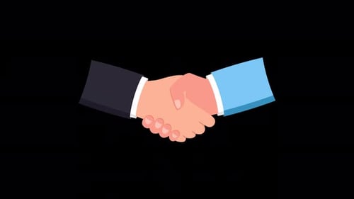 Animated Handshake Icon for Business Concepts