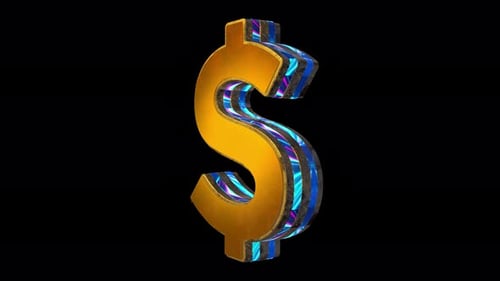 Dollar USD isolated symbol 3d spectacular rotate loop