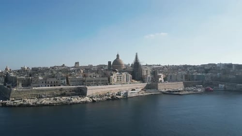 Aerial video of Valletta, the capital city of Malta