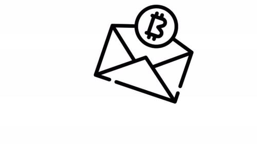 Bitcoin Cryptocurrency Mail Message Animated Line Icon