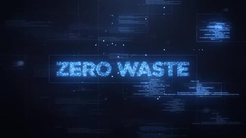 Zero Waste Word On Dynamic Technology Background