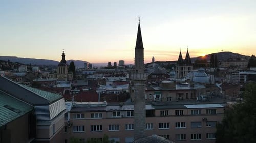 Top view of old city center of Sarajevo