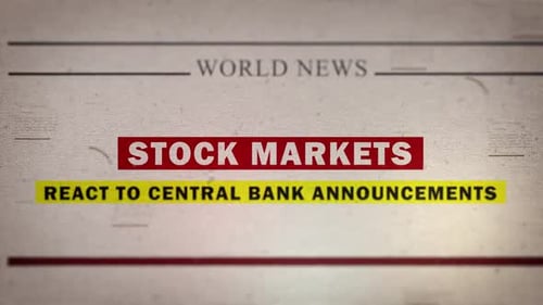Stock Markets React To Central Bank Announcements Newspaper Style Headline Titles