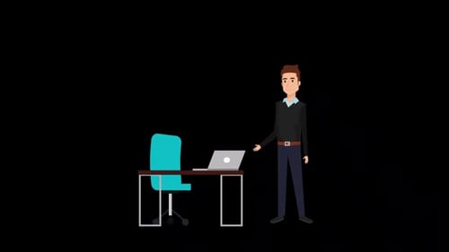 Businessman In The Office Alpha Channel