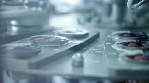 Automated Food Packaging Production Line Close Up