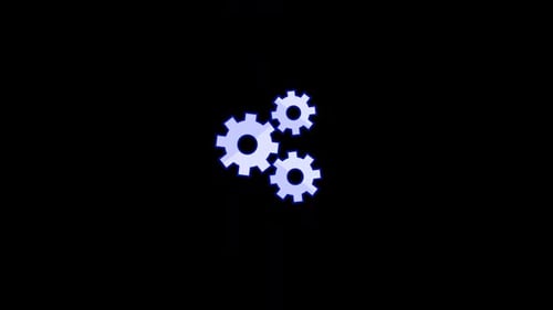 Modern Rotating Gears System Icon Animation
