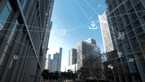 Futuristic network concept, city Technology