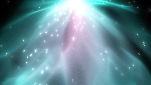 Angelic Blue Schleife mit fallenden Partikeln